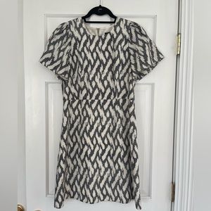 J. Crew Ikat Flutter Sleeve Silk Dress, 4